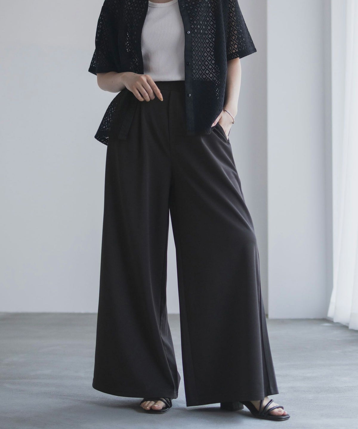 nAvy ジョーゼットワイドパンツ レディース