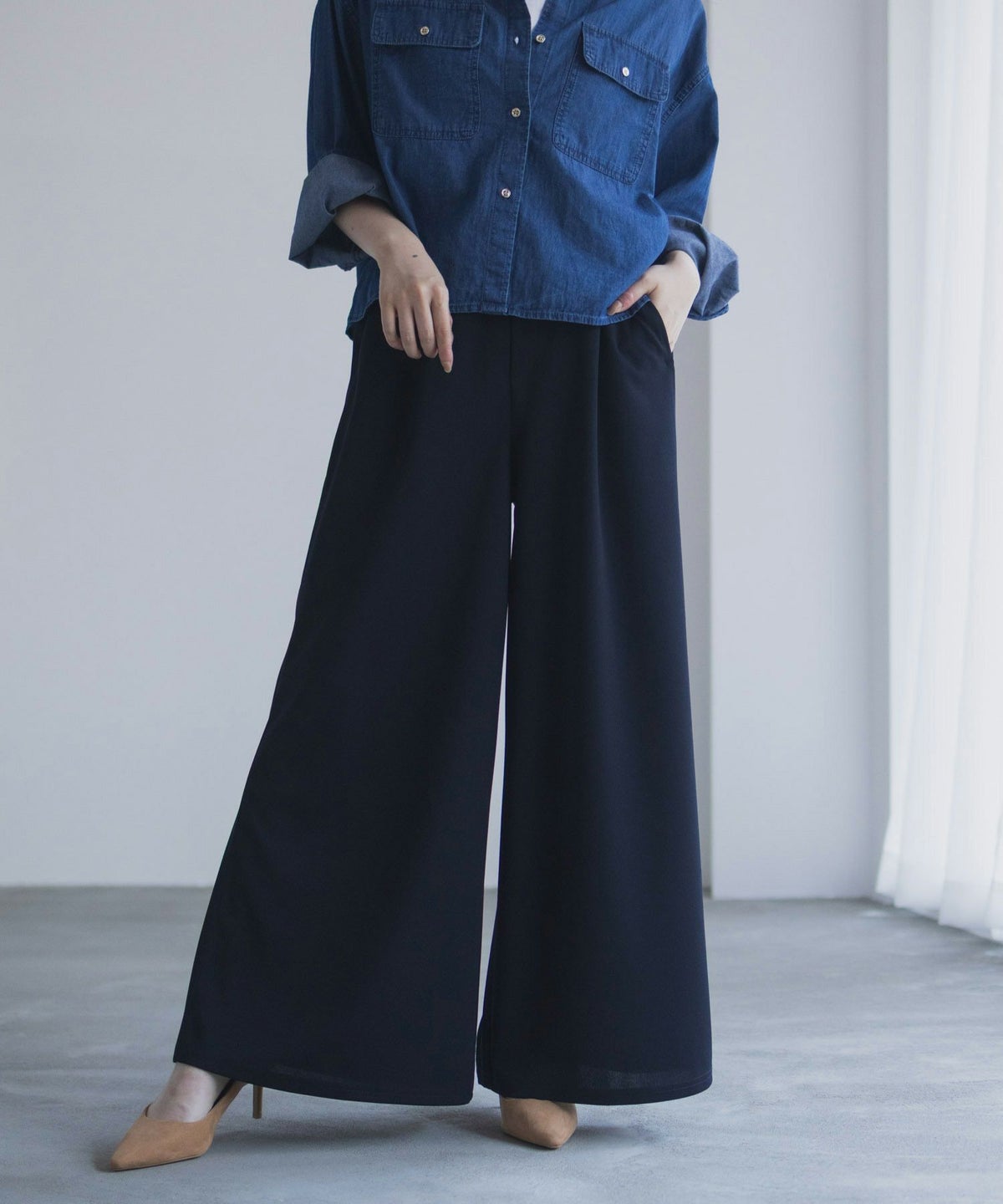 nAvy ジョーゼットワイドパンツ レディース