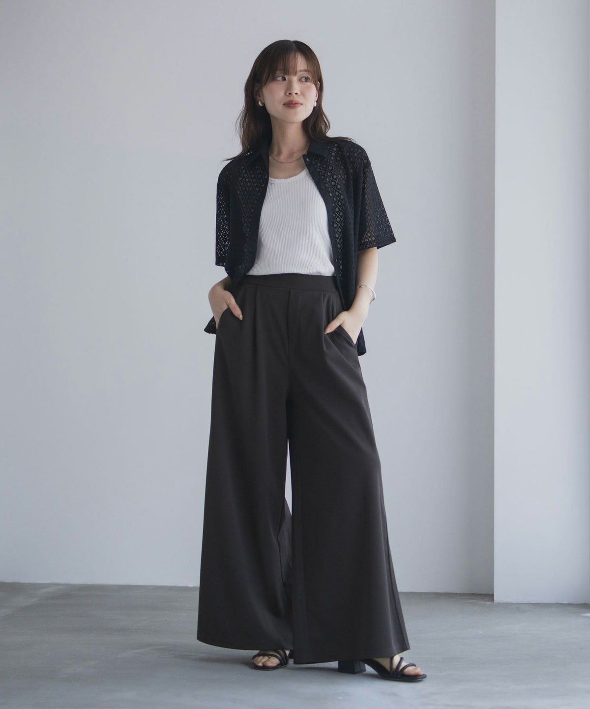 nAvy ジョーゼットワイドパンツ レディース