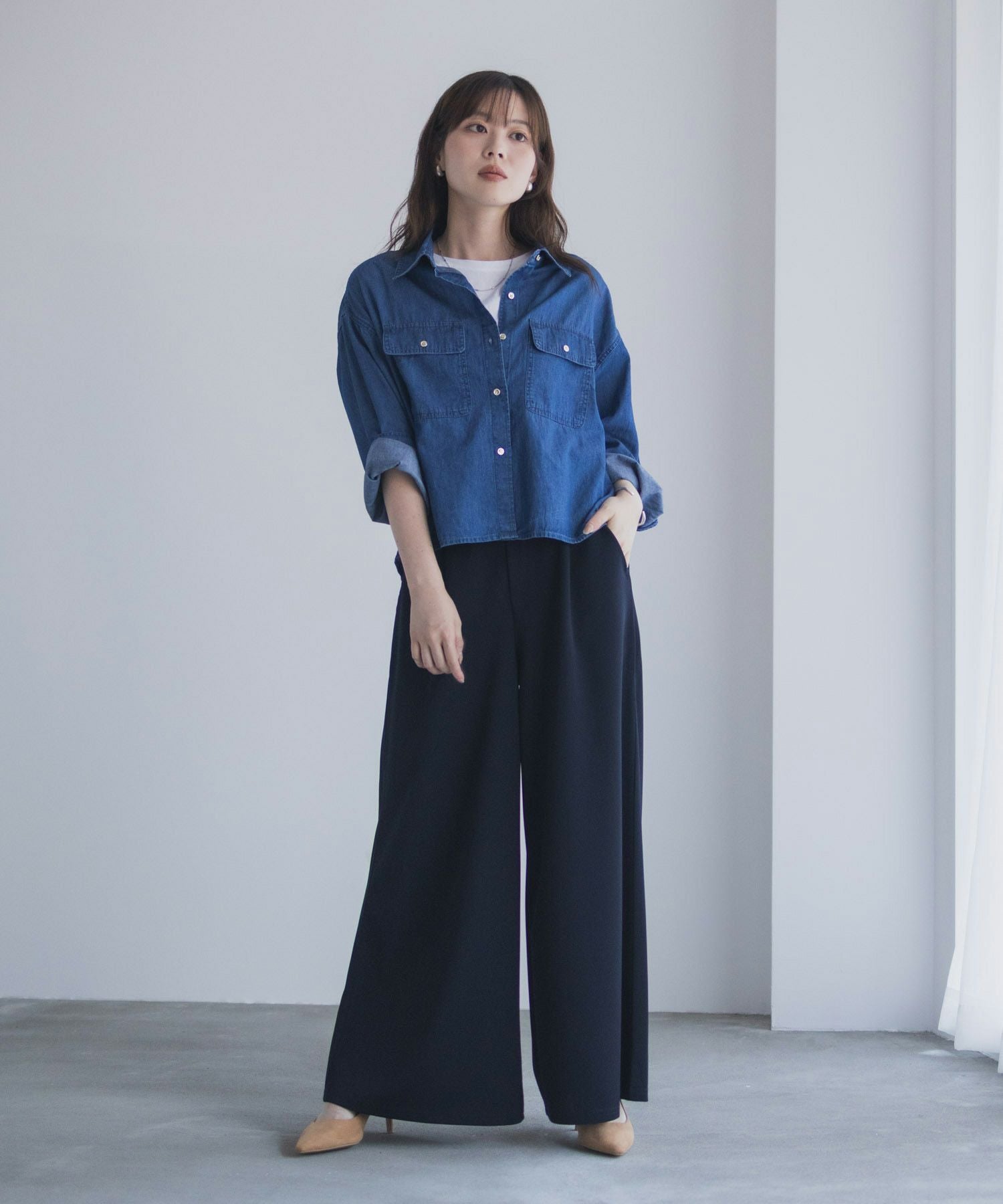 nAvy ジョーゼットワイドパンツ レディース