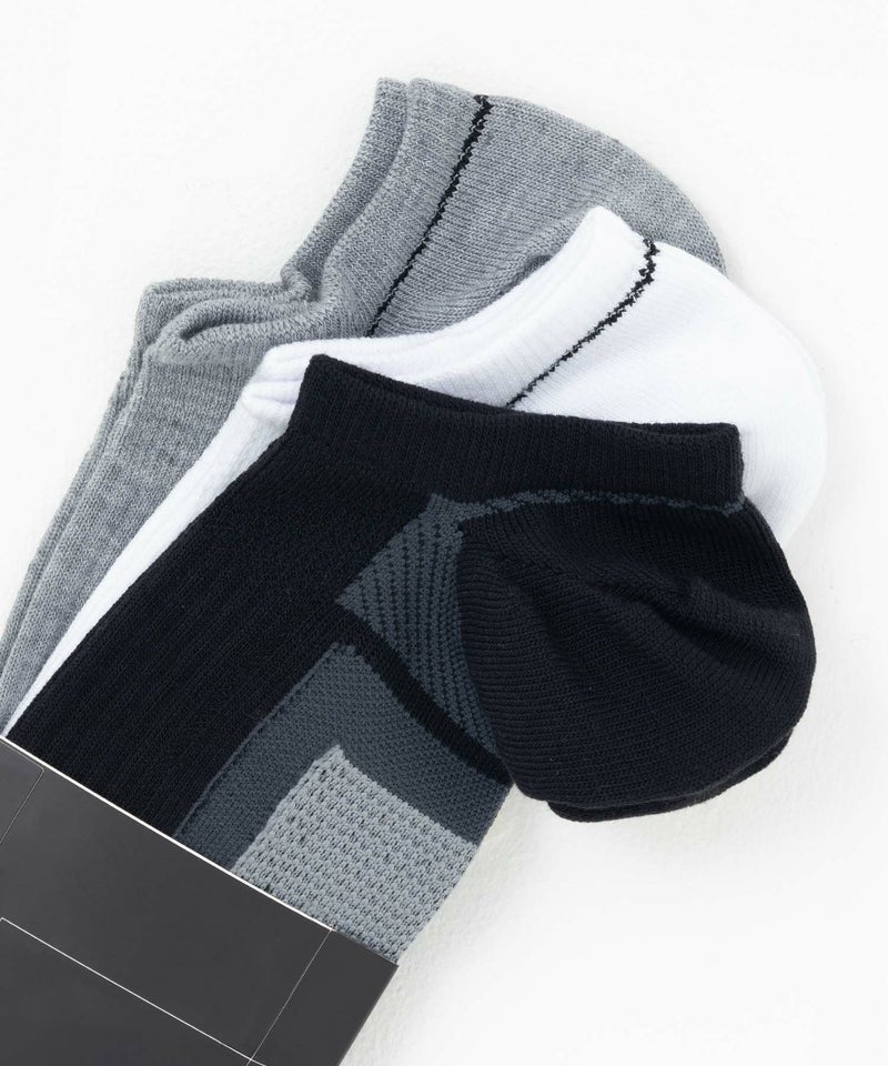 adidas  スニーカーソックス ドライ素材ロゴ 3足組 メンズ商品画像-2