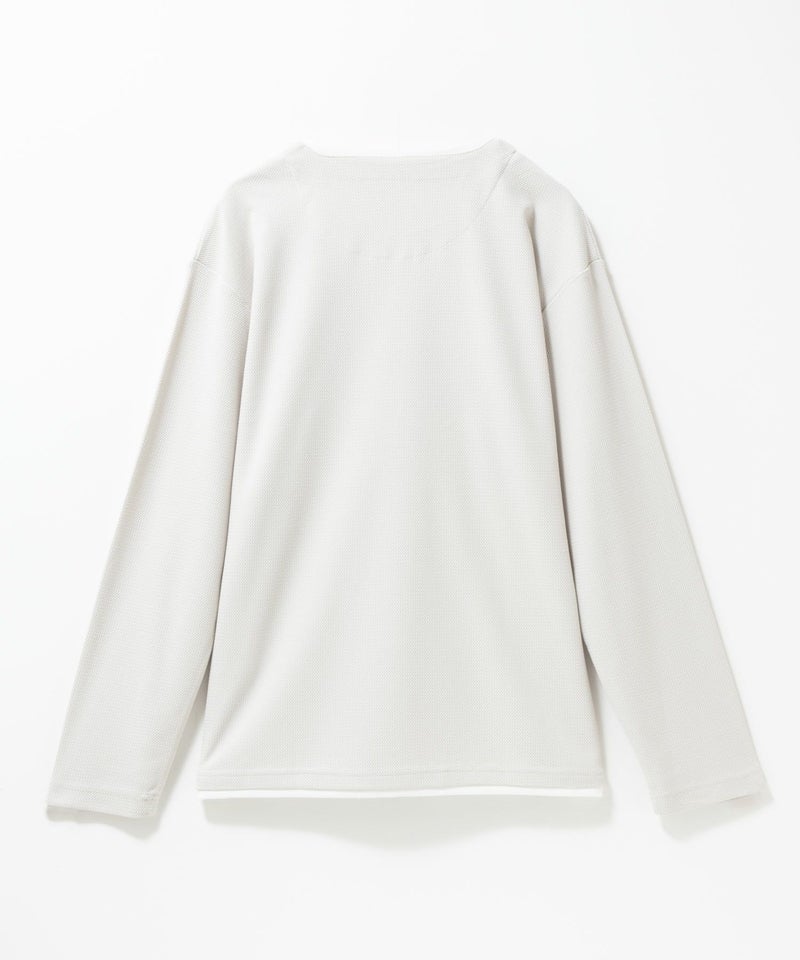 NAVY 時短フェイクレイヤードワッフルキーネックTシャツ メンズ商品画像-4