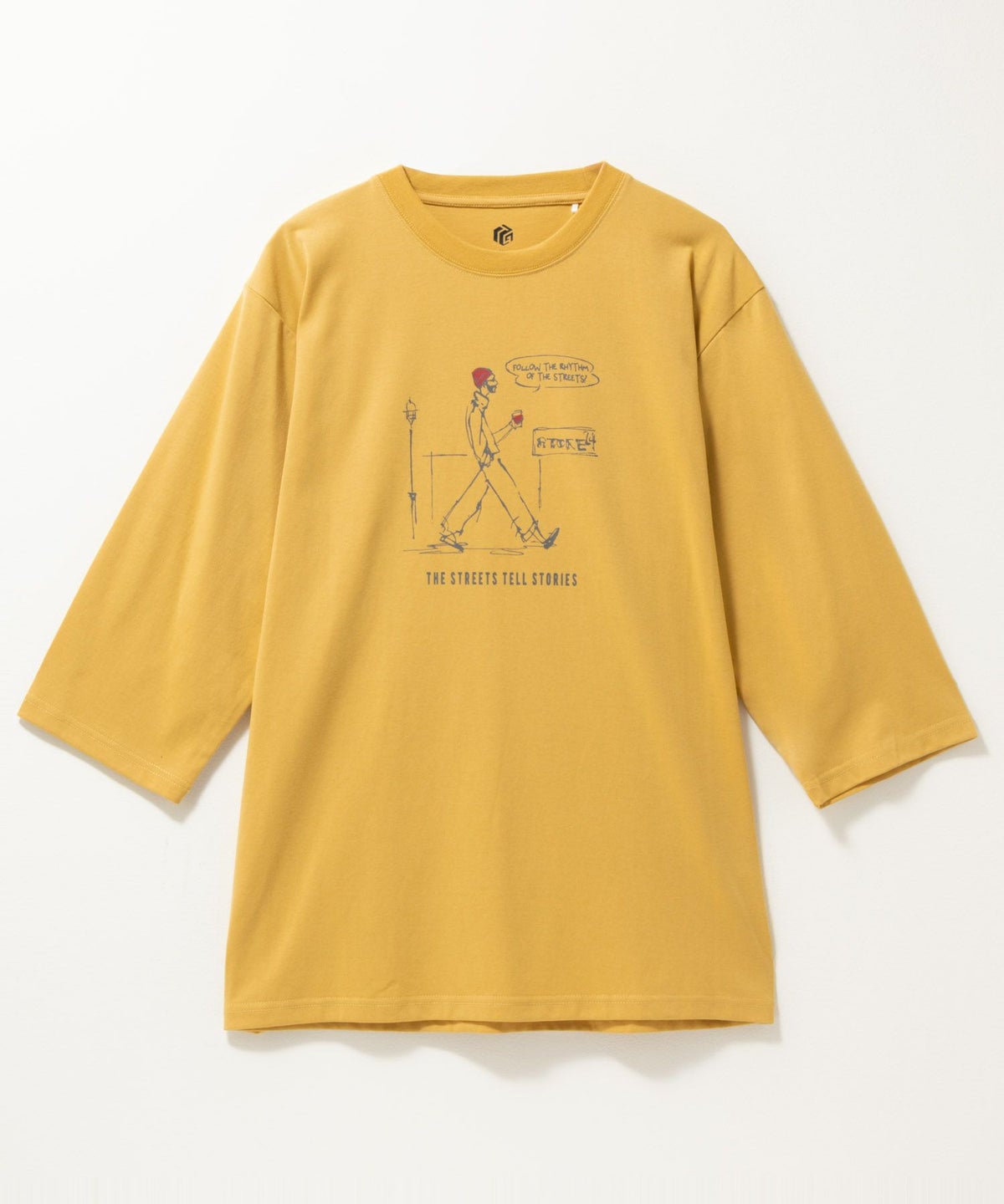 T-GRAPHICS ラインアート7分袖Tシャツ メンズ