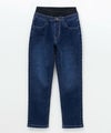 NAVY  のびるモン ストレッチデニムストレートパンツ ウエストリブパンツ キッズ商品サムネイル-1