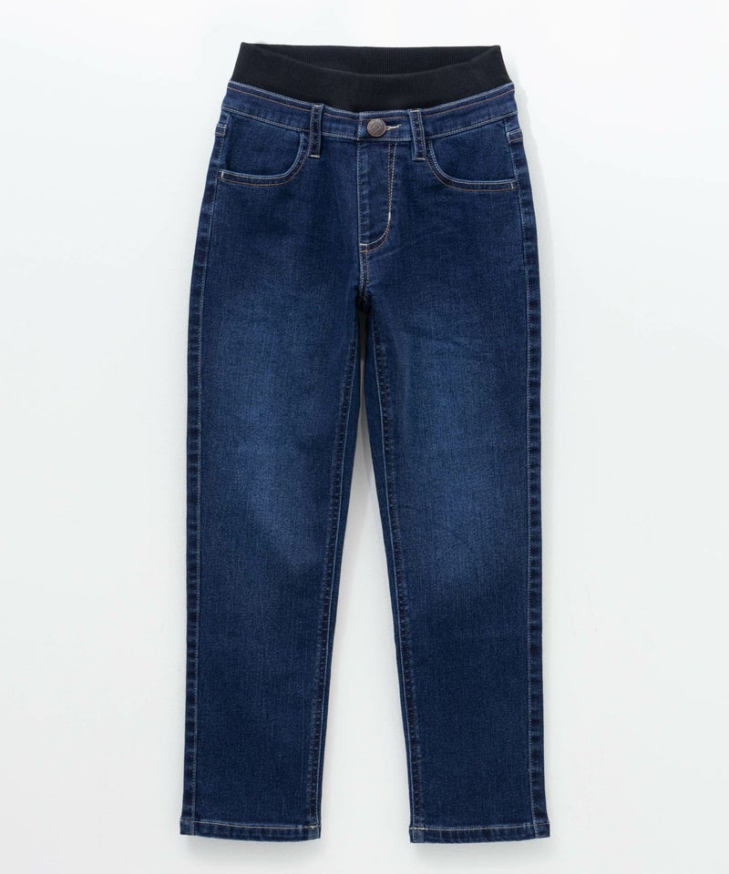 NAVY のびるモン ストレッチデニムストレートパンツ ウエストリブパンツ キッズ商品画像-1