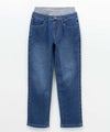 NAVY  のびるモン ストレッチデニムストレートパンツ ウエストリブパンツ キッズ商品サムネイル-5