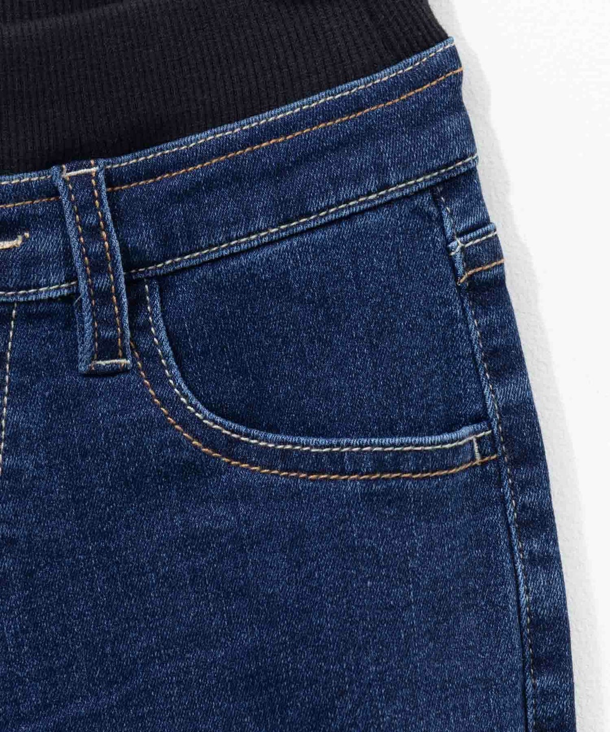 NAVY のびるモン ストレッチデニムストレートパンツ ウエストリブパンツ キッズ