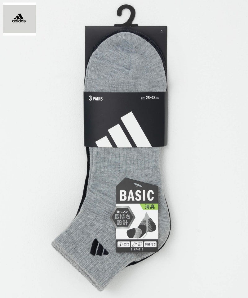 adidas スニーカーソックス ドライ 3足組 メンズ商品画像-1