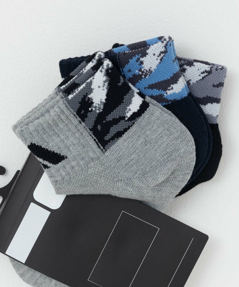 adidas  クォーターソックス かかと迷彩柄 3足組 キッズ商品画像-8