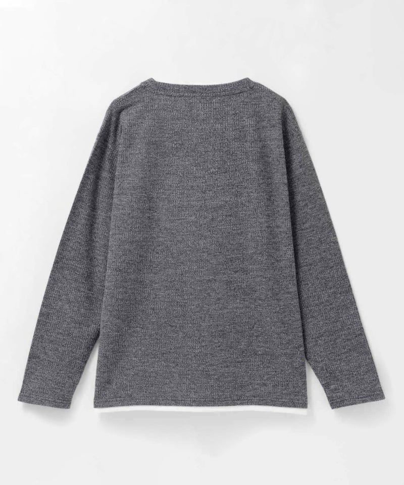 NAVY  時短メランジダブルクルーネックTシャツ メンズ商品画像-2