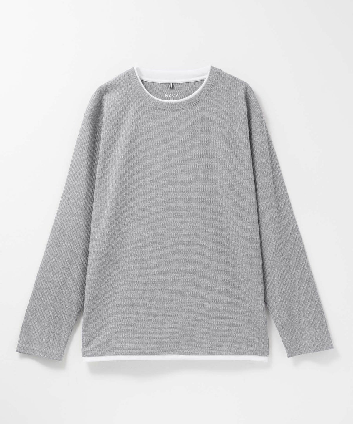 NAVY 時短メランジダブルクルーネックTシャツ メンズ