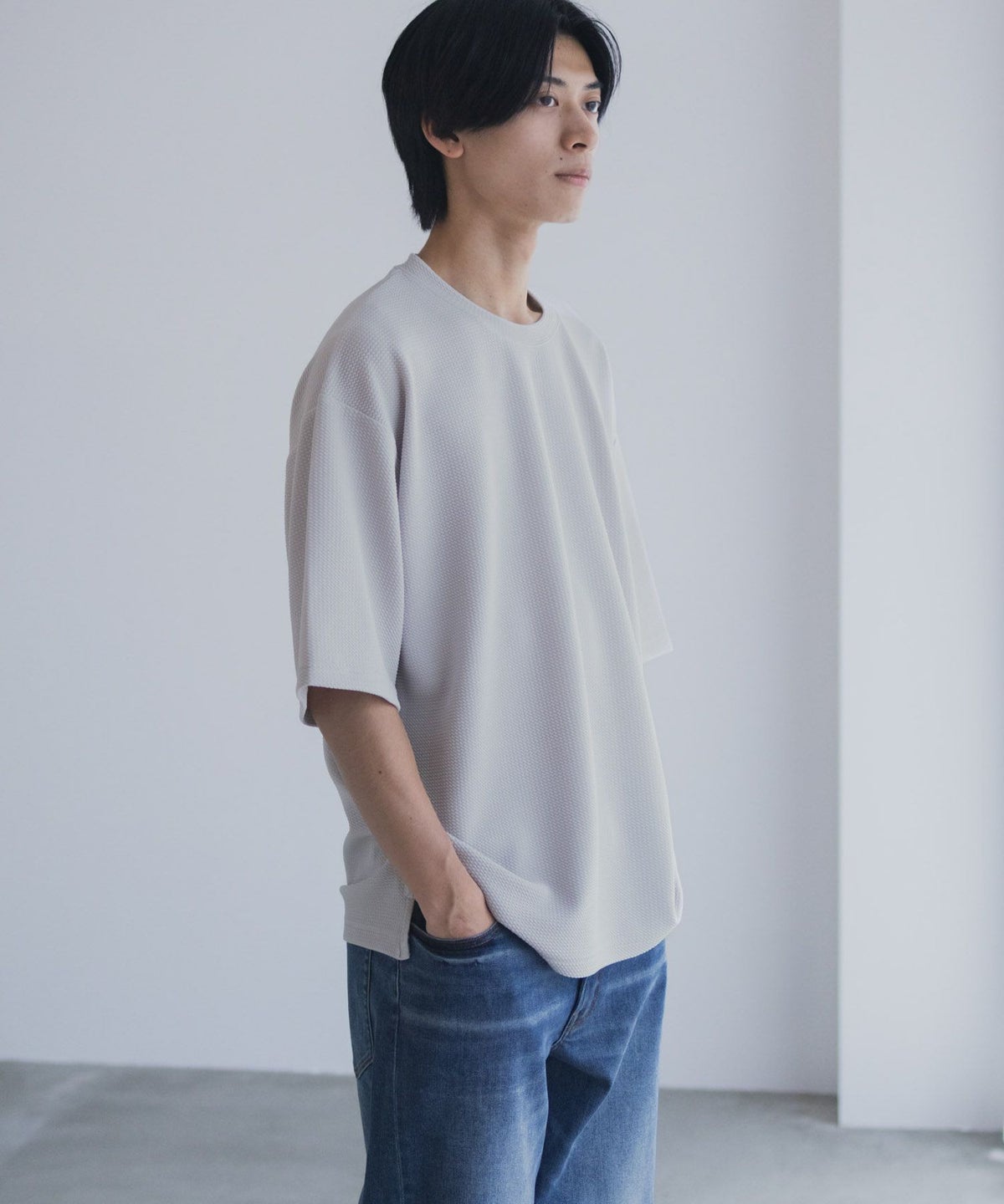 URBAN COLLECTION AIR Smoosy ドライワッフル5分袖Tシャツ メンズ