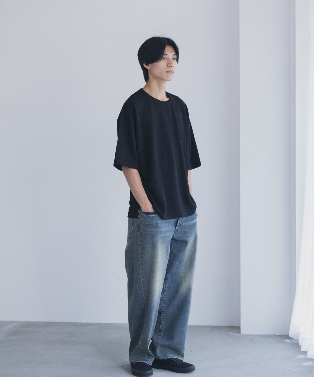 URBAN COLLECTION AIR Smoosy ドライワッフル5分袖Tシャツ メンズ