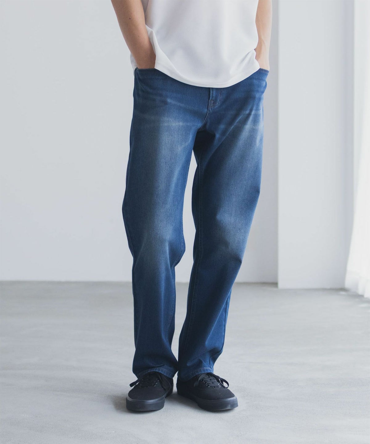 NAVY RUN DENIM ストレートパンツ メンズ