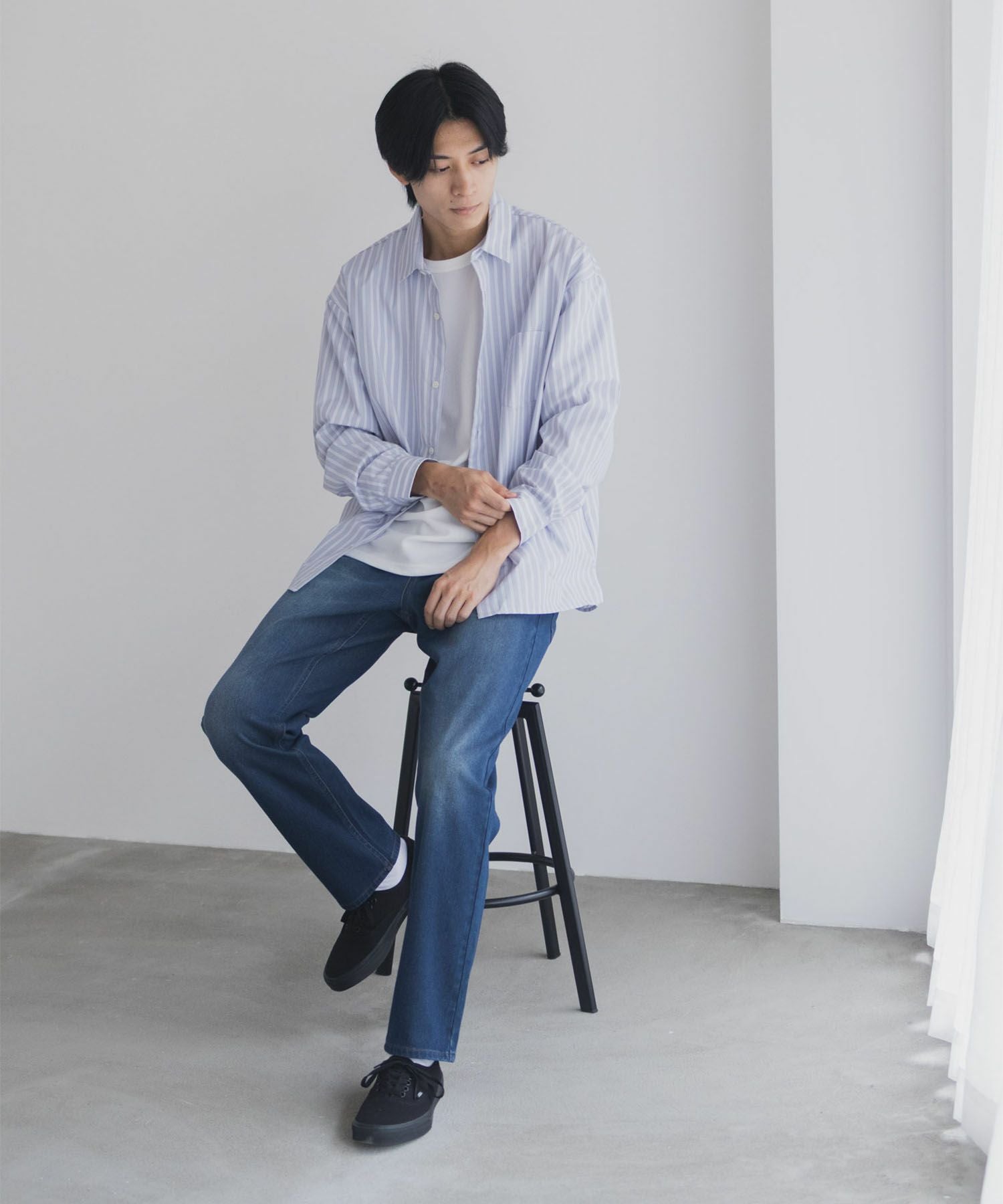 NAVY RUN DENIM ストレートパンツ メンズ