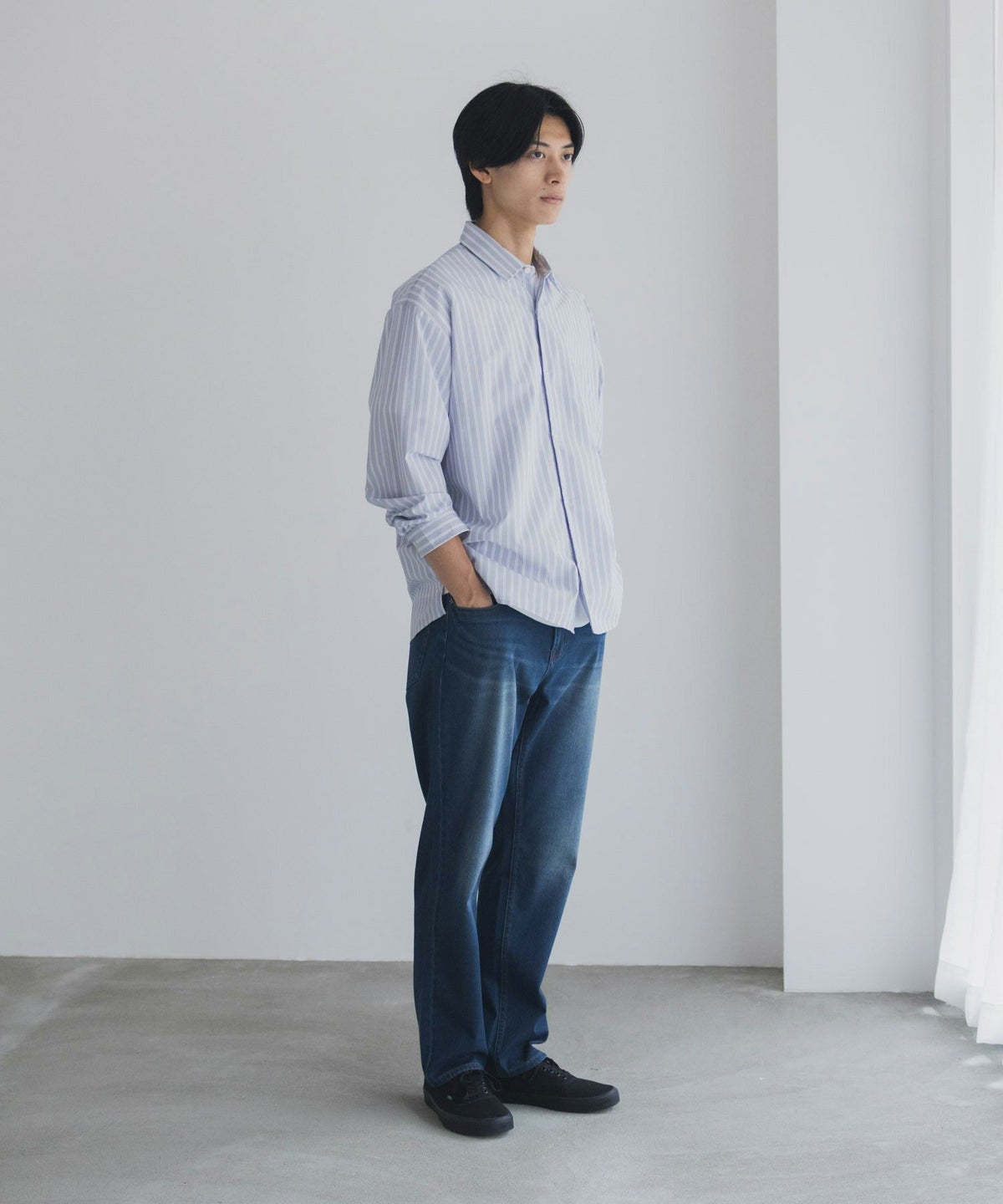 NAVY RUN DENIM ストレートパンツ メンズ