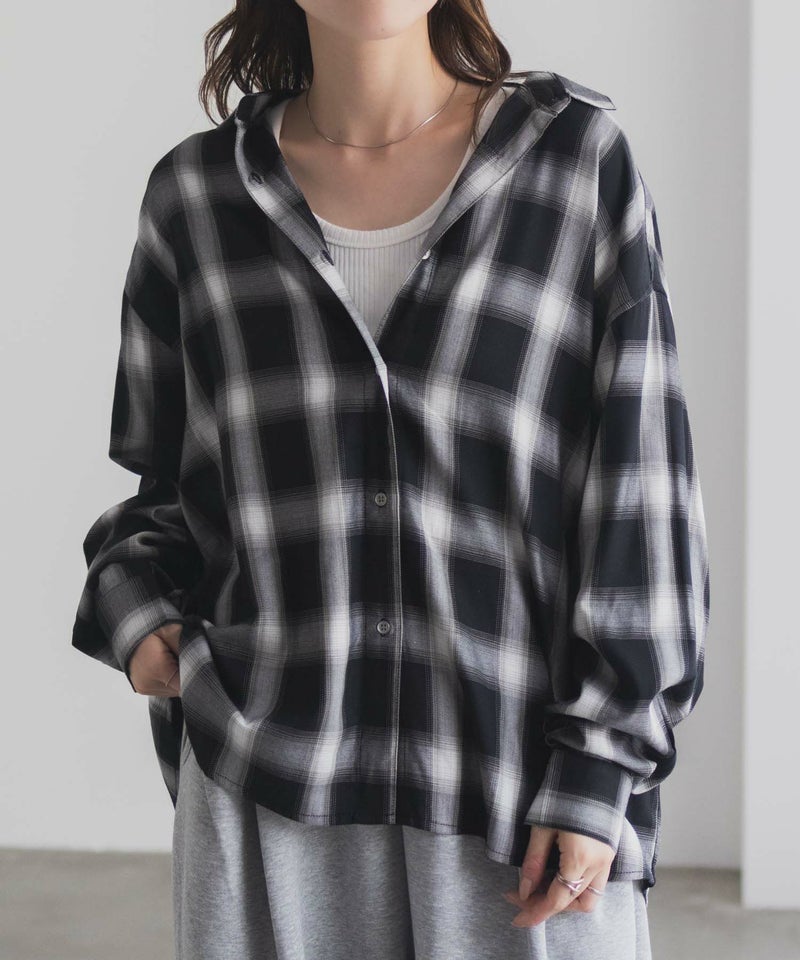 nAvy  バックタック前開きシャツ レディース商品画像-6