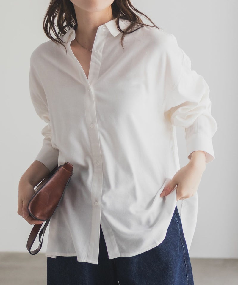 nAvy バックタック前開きシャツ レディース商品画像-12