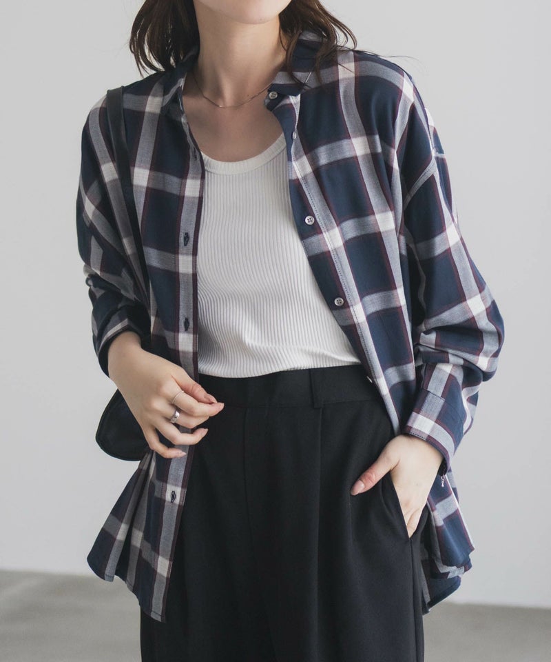 nAvy バックタック前開きシャツ レディース商品画像-20