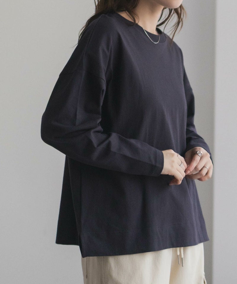 nAvy エブリーT 裾スリット長袖Tシャツ レディース メール便 対応商品商品画像-14