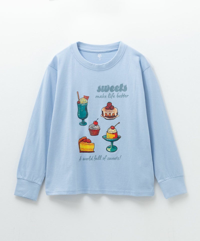 T-GRAPHICS スイーツプリント長袖Tシャツ キッズ メール便 対応商品商品画像-4