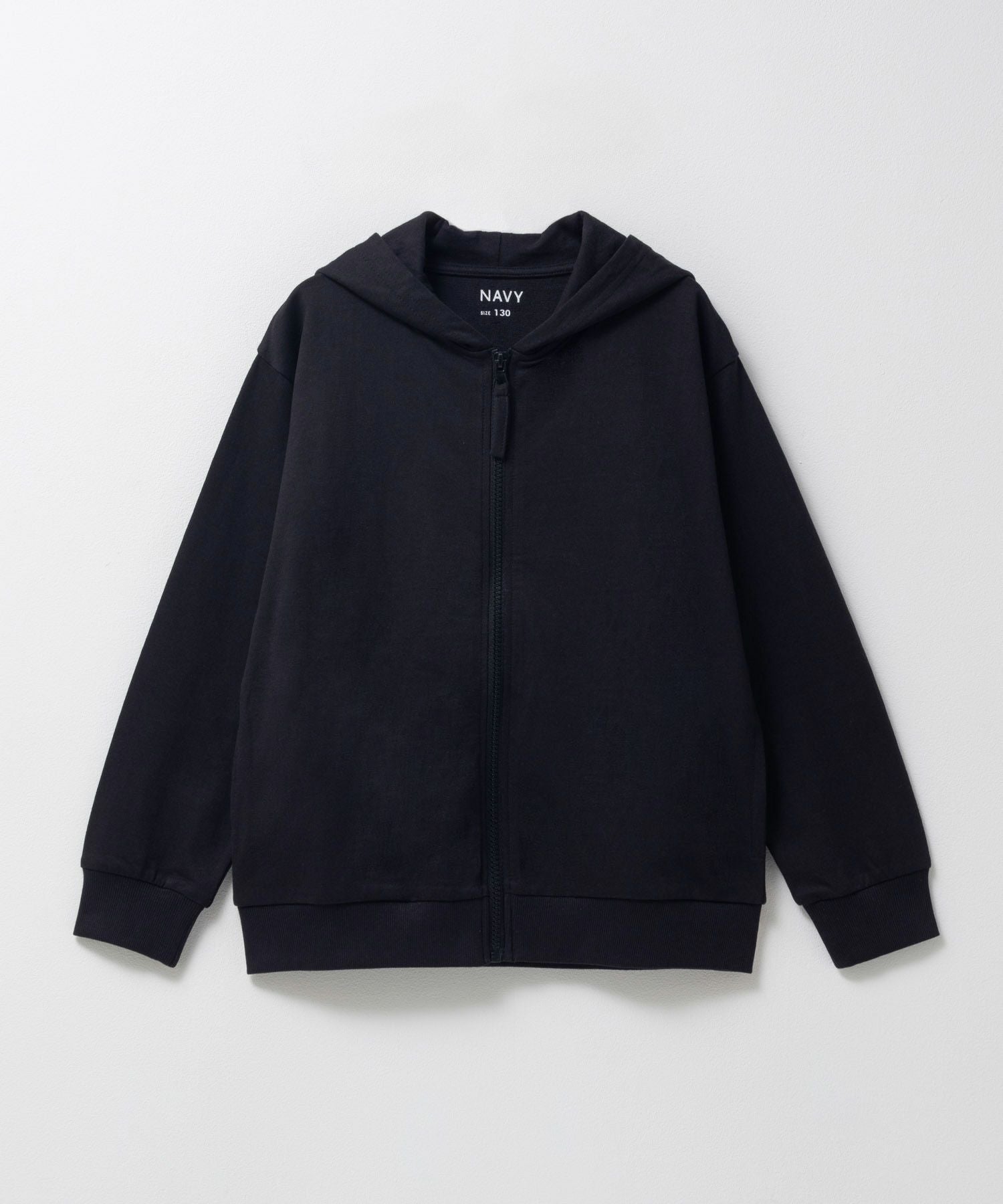 ネイビー 裏毛素材 フロントジップ パーカー　最終値下げ NAVY ミニ裏毛ジップパーカー キッズ