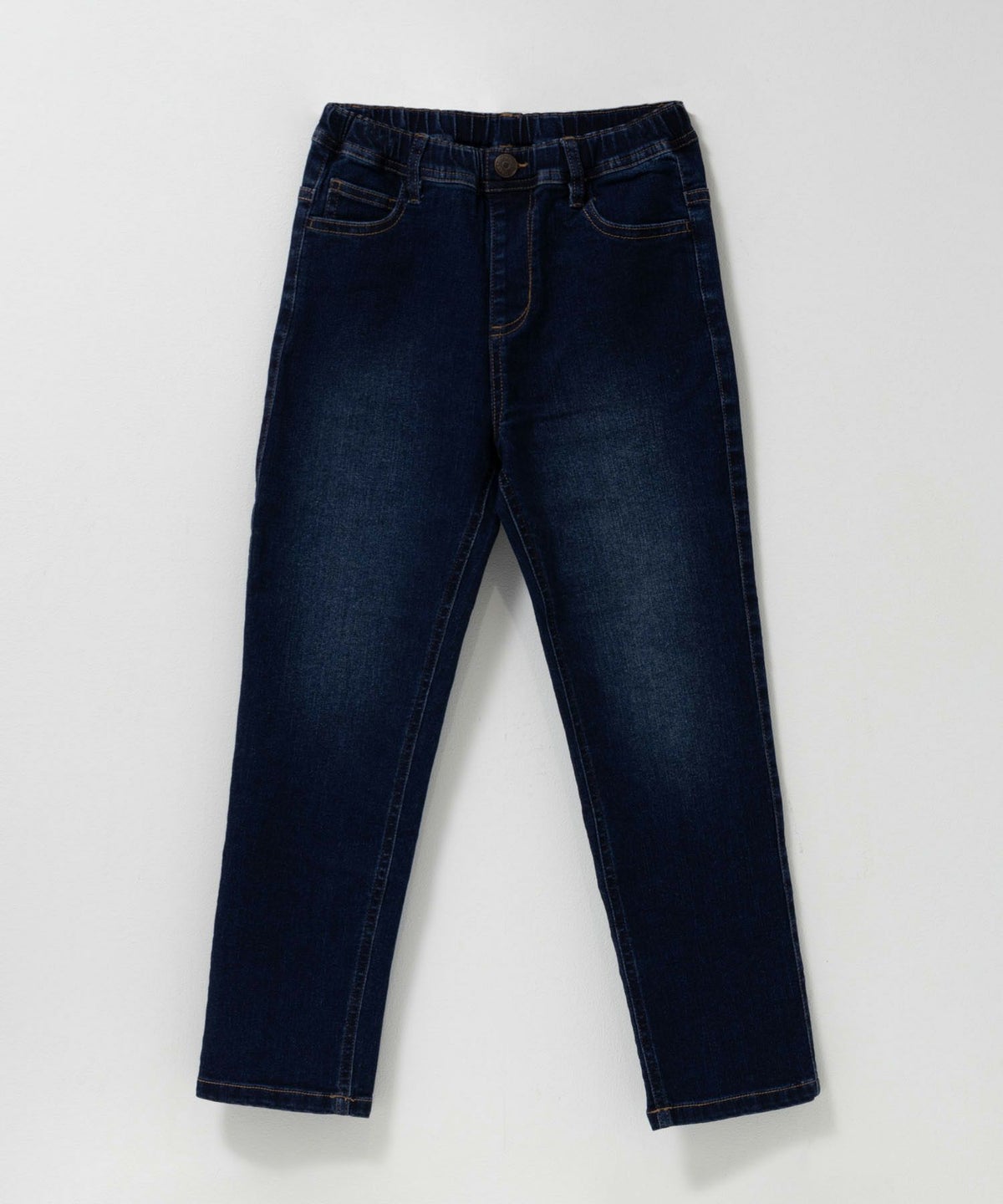 NAVY のびるモン ストレッチデニムストレートパンツ ウエストギャザーパンツ キッズ