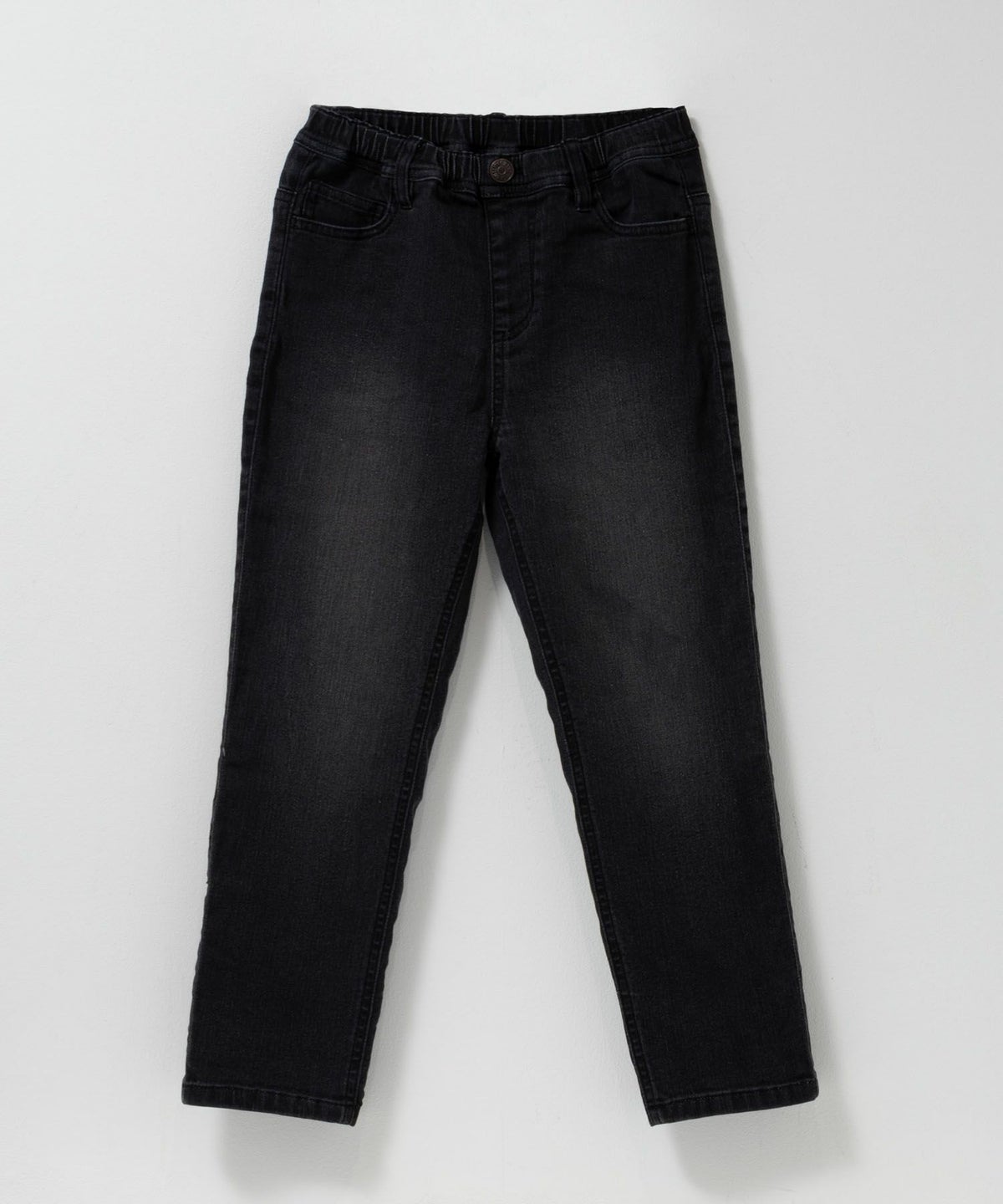 NAVY のびるモン ストレッチデニムストレートパンツ ウエストギャザーパンツ キッズ