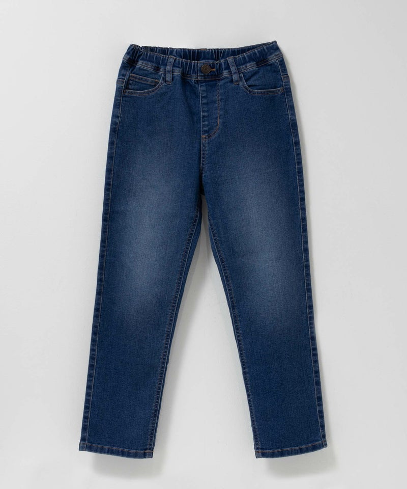 NAVY のびるモン ストレッチデニムストレートパンツ ウエストギャザーパンツ キッズ商品画像-5