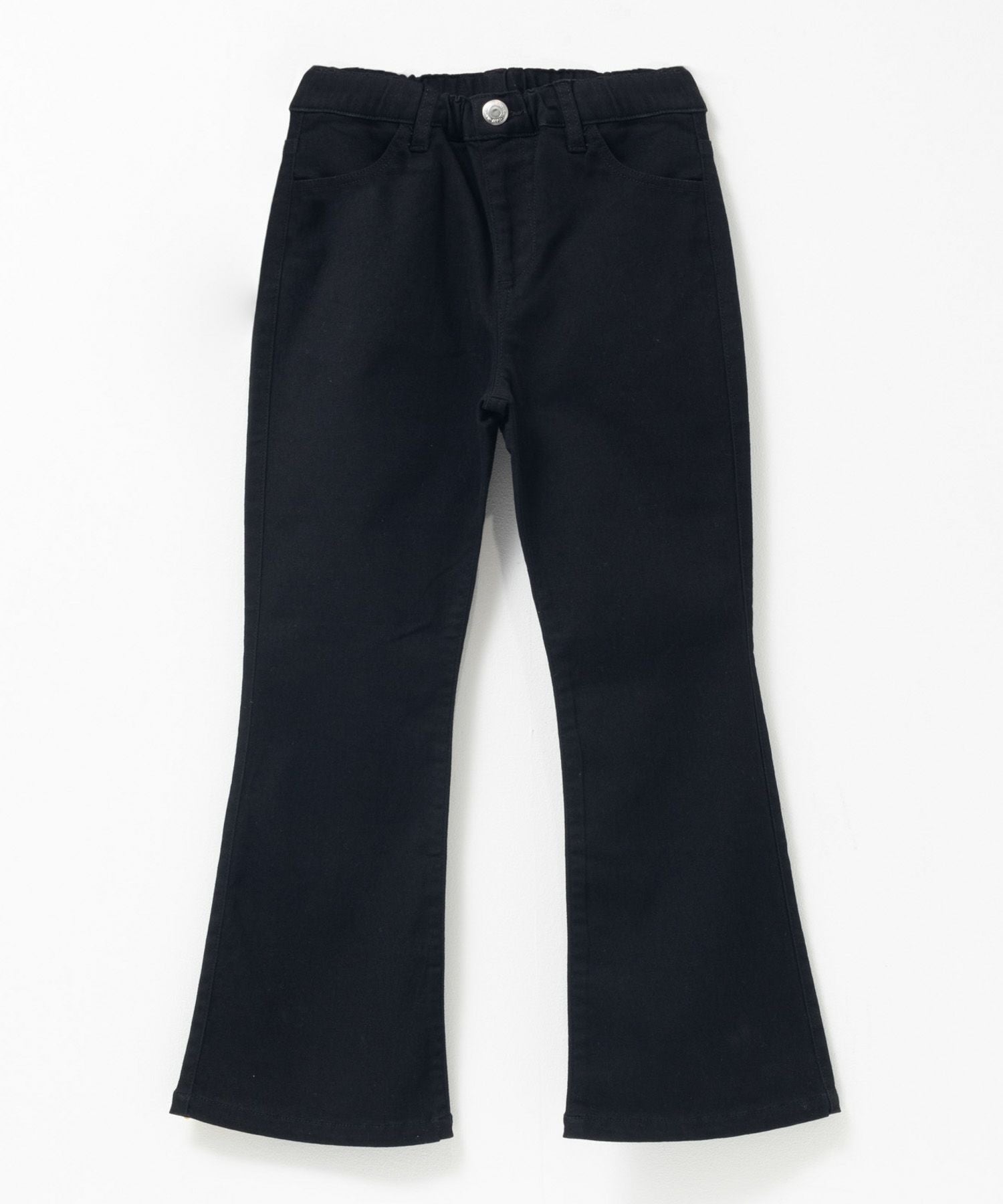 NAVY のびるモン ストレッチツイルフレアパンツ ウエストギャザー