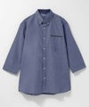 NAVY ギミックオックスボタンダウン7分袖シャツ メンズ