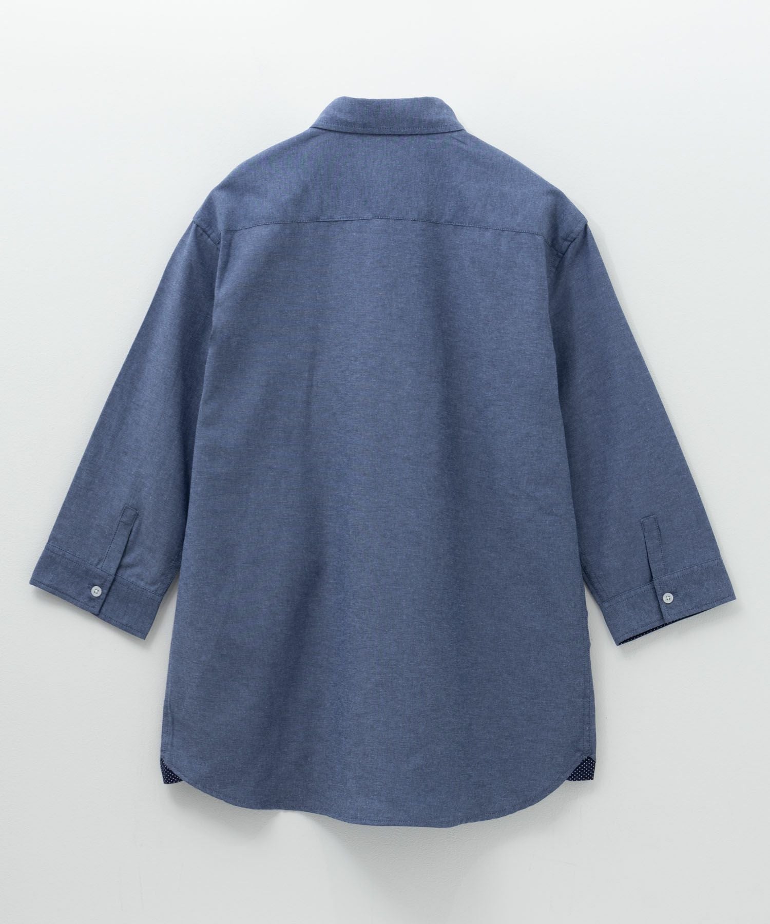 NAVY ギミックオックスボタンダウン7分袖シャツ メンズ