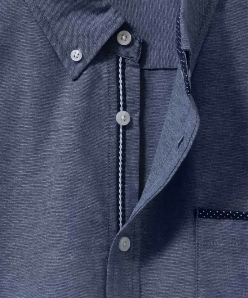 NAVY  ギミックオックスボタンダウン7分袖シャツ メンズ商品画像-11