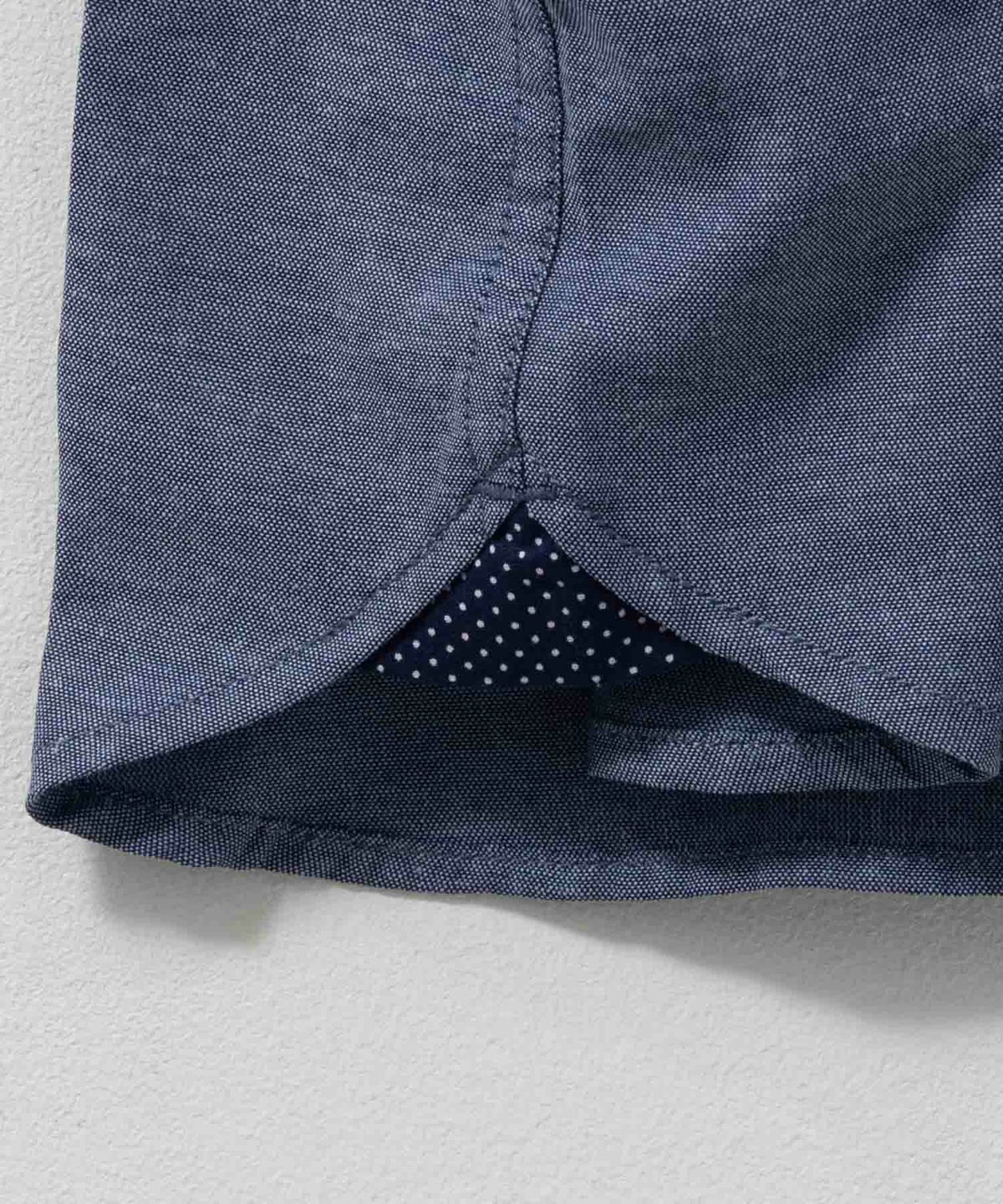 NAVY ギミックオックスボタンダウン7分袖シャツ メンズ