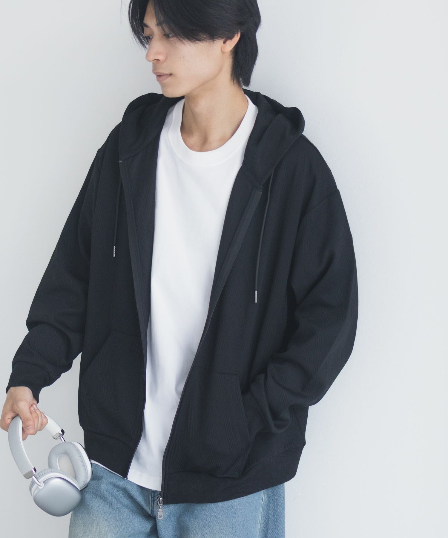 ペ*ム様 フルジップパーカー　ダブルフェイス　ネイビー NAVY パーカー ダブルフェイスジップアップパーカー メンズ レディース