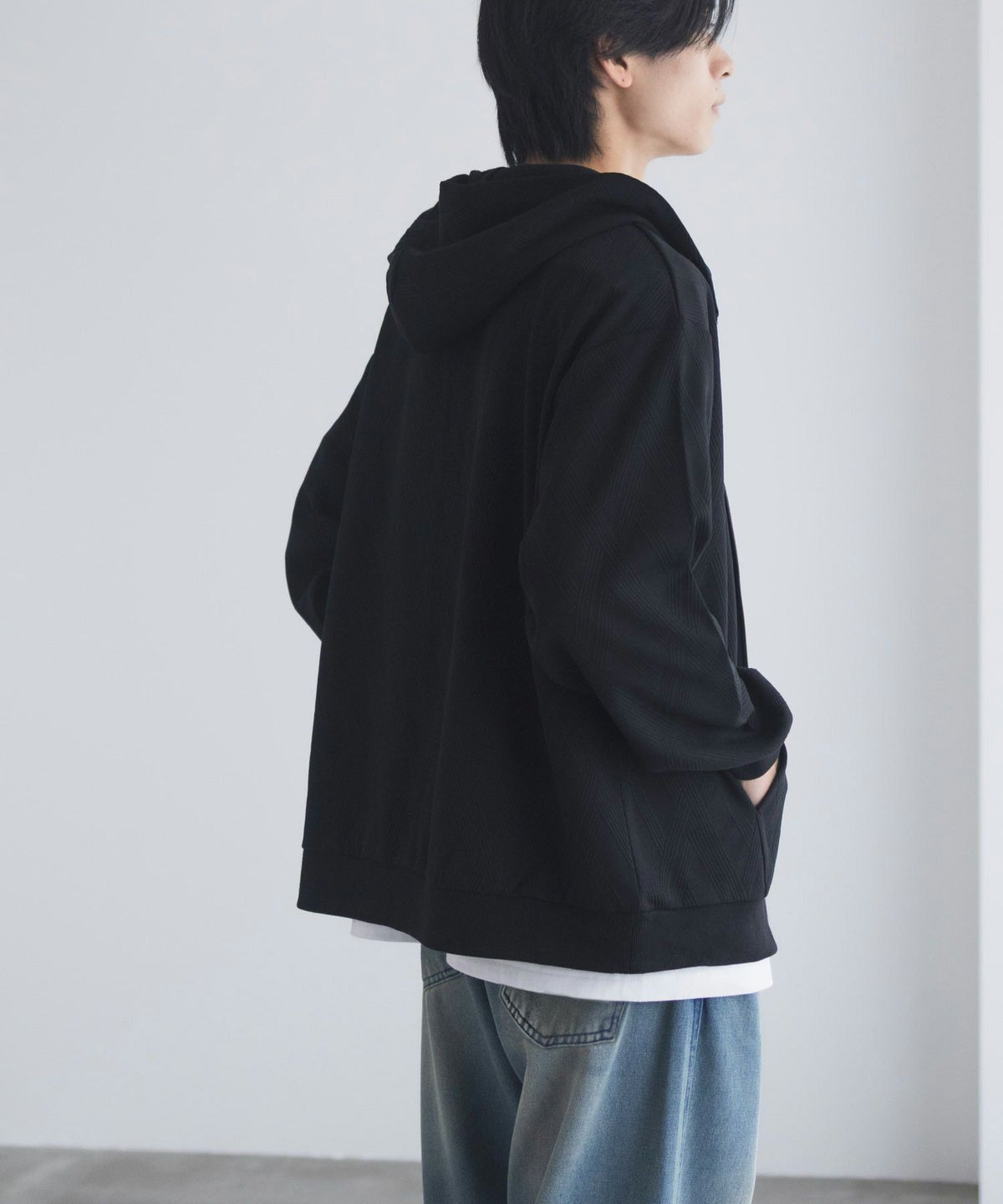 URBAN COLLECTION ふくれジャガードフルジップパーカー メンズ