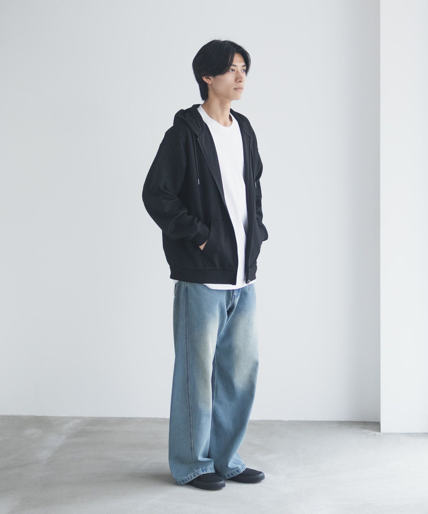 URBAN COLLECTION ふくれジャガードフルジップパーカー メンズ