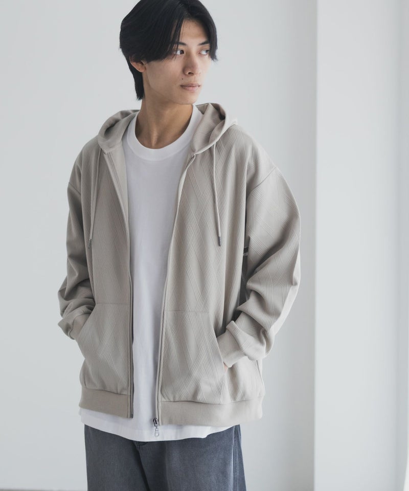 URBAN COLLECTION ふくれジャガードフルジップパーカー メンズ商品画像-11