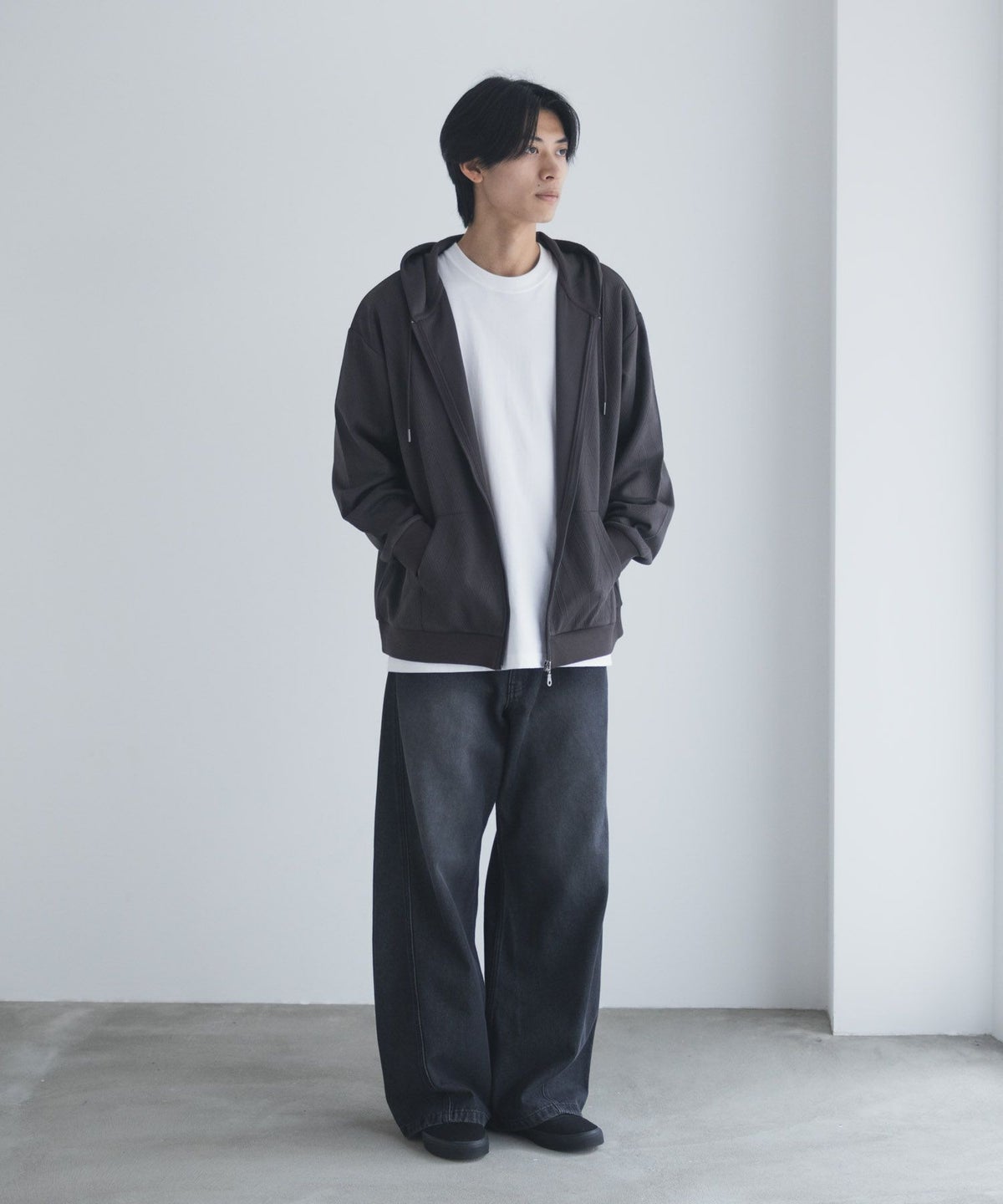 URBAN COLLECTION ふくれジャガードフルジップパーカー メンズ