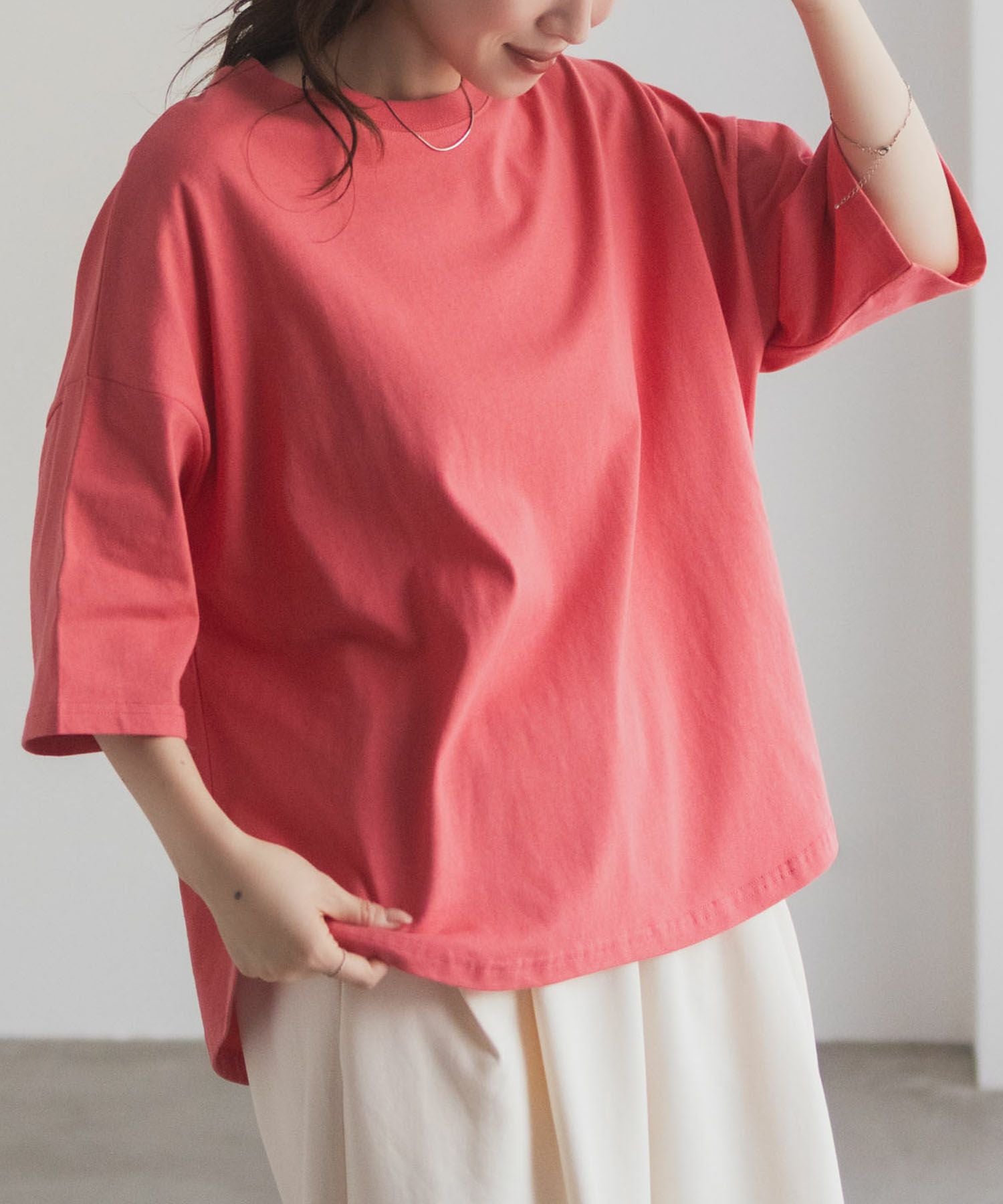 nAvy エブリーT 6分袖Tシャツ レディース