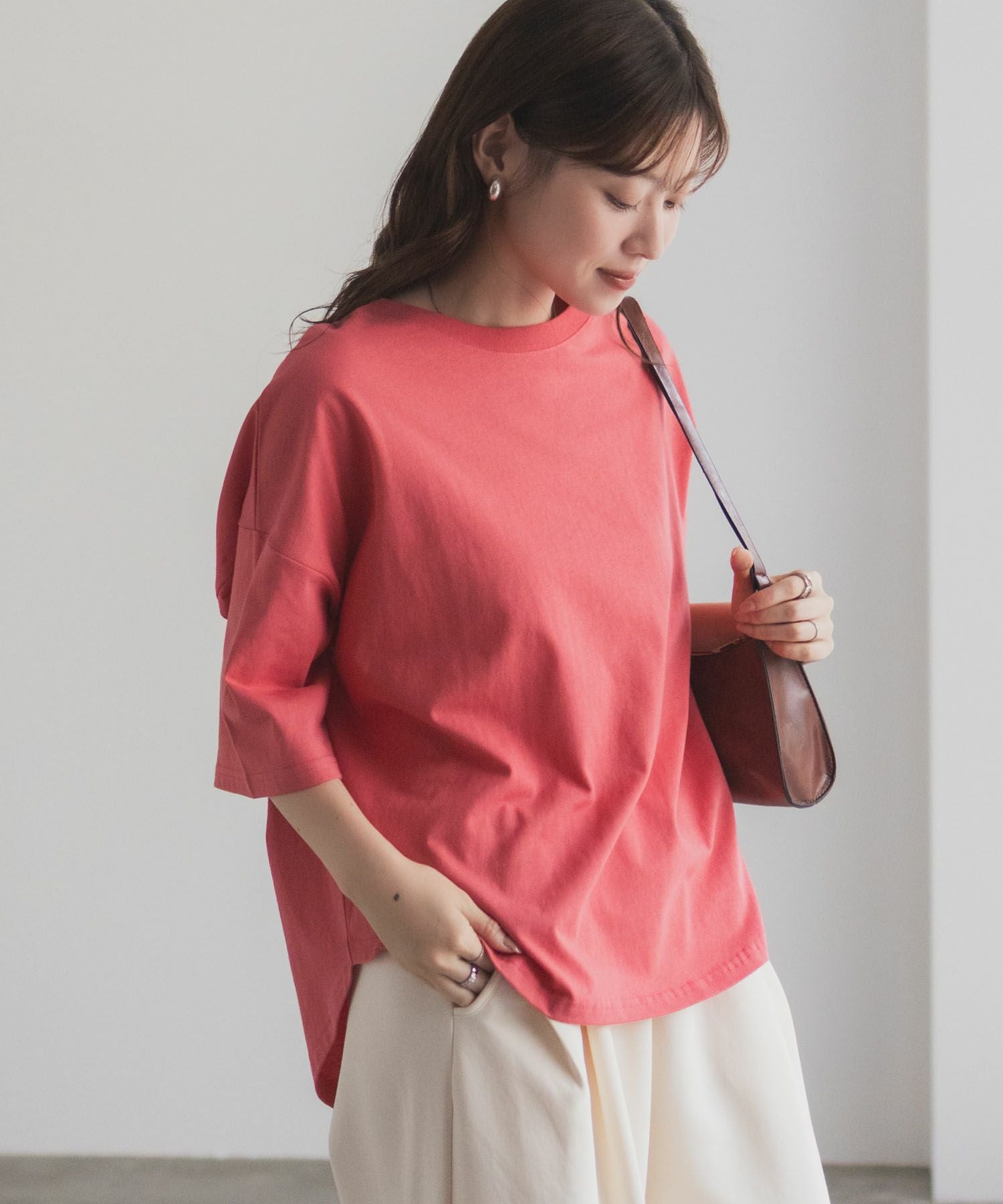 nAvy エブリーT 6分袖Tシャツ レディース