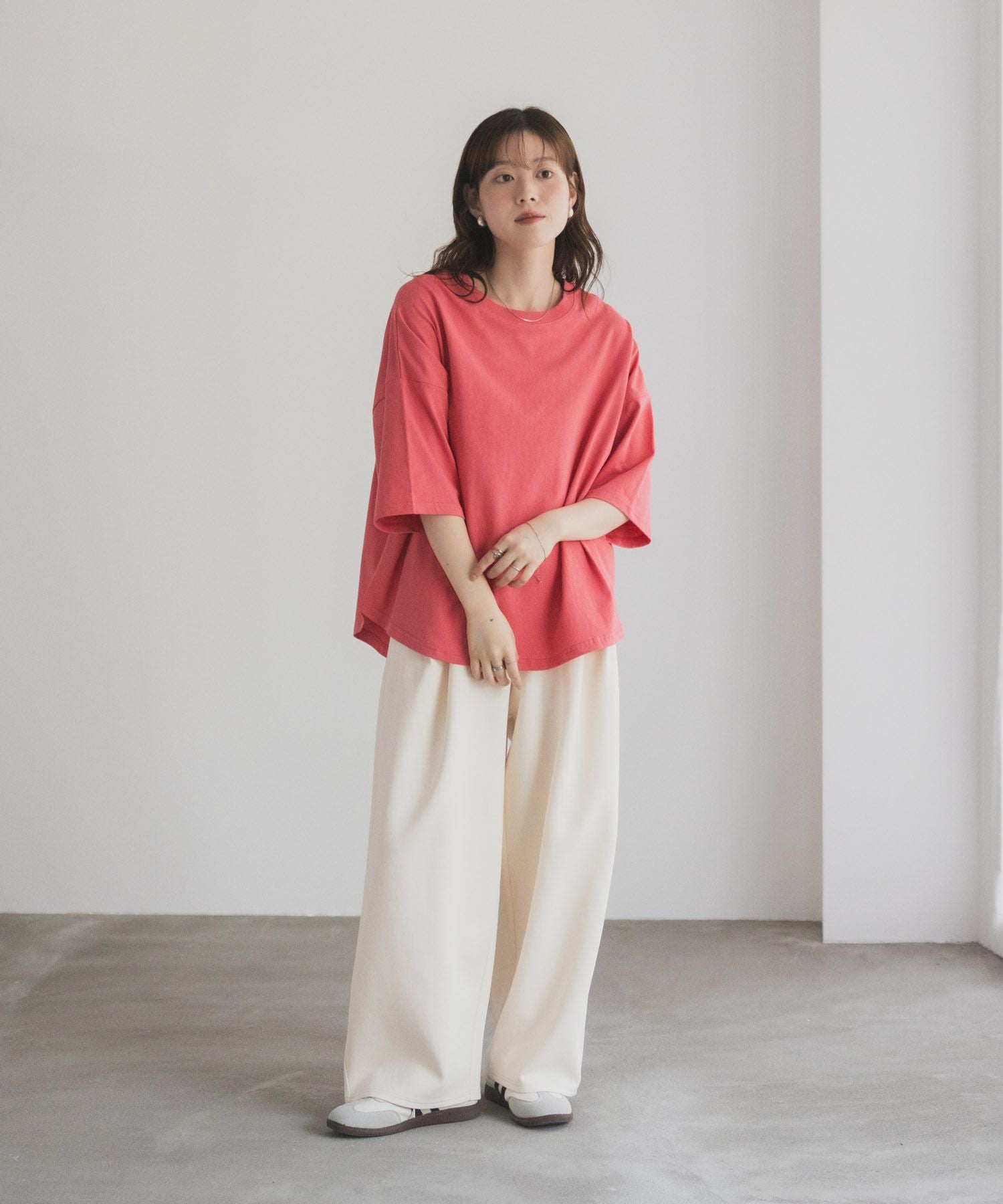 nAvy エブリーT 6分袖Tシャツ レディース