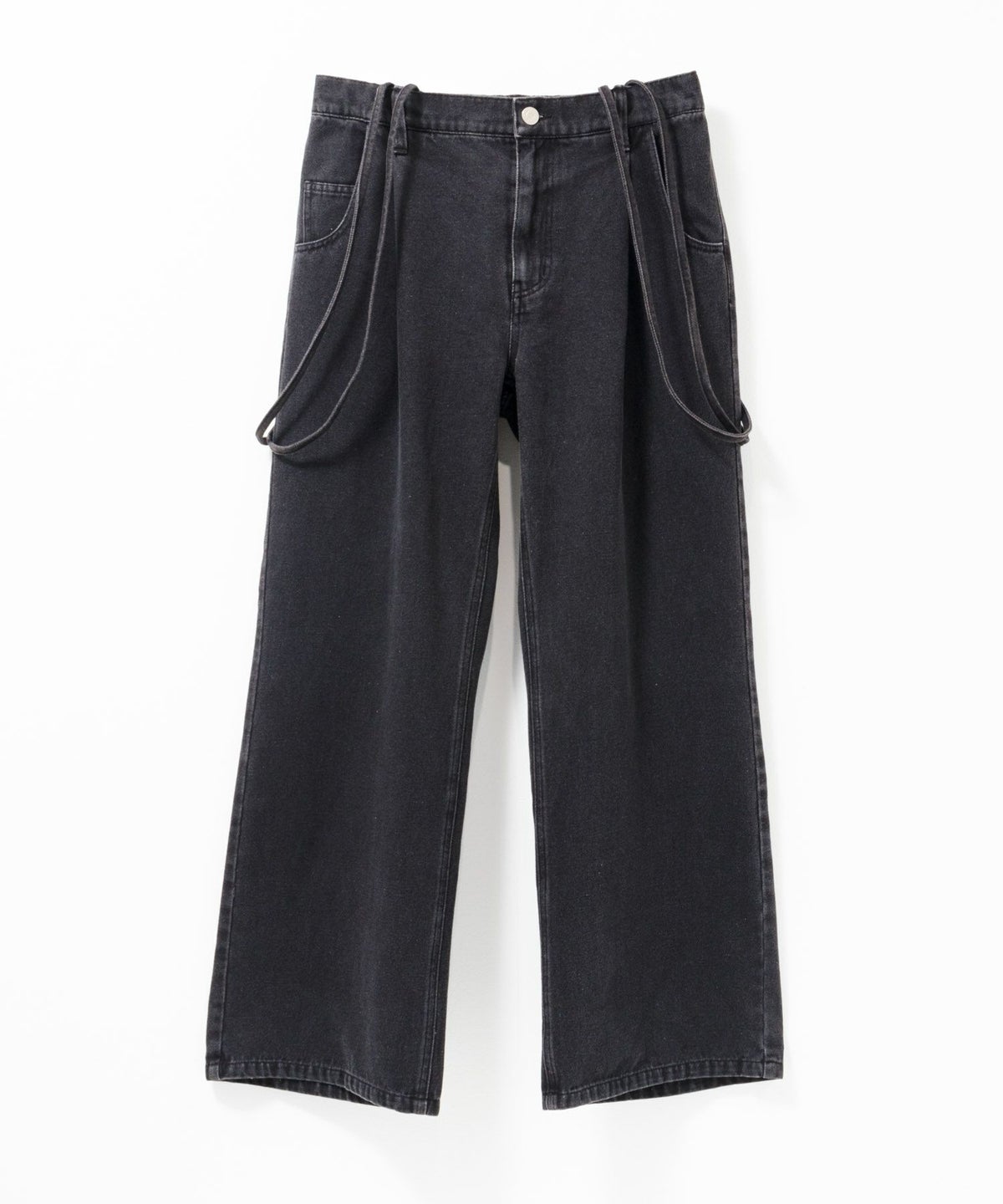 nAvy 毎日はきたくなるデニム「マイデニ」 サスペンダー付きワイドパンツ レディース
