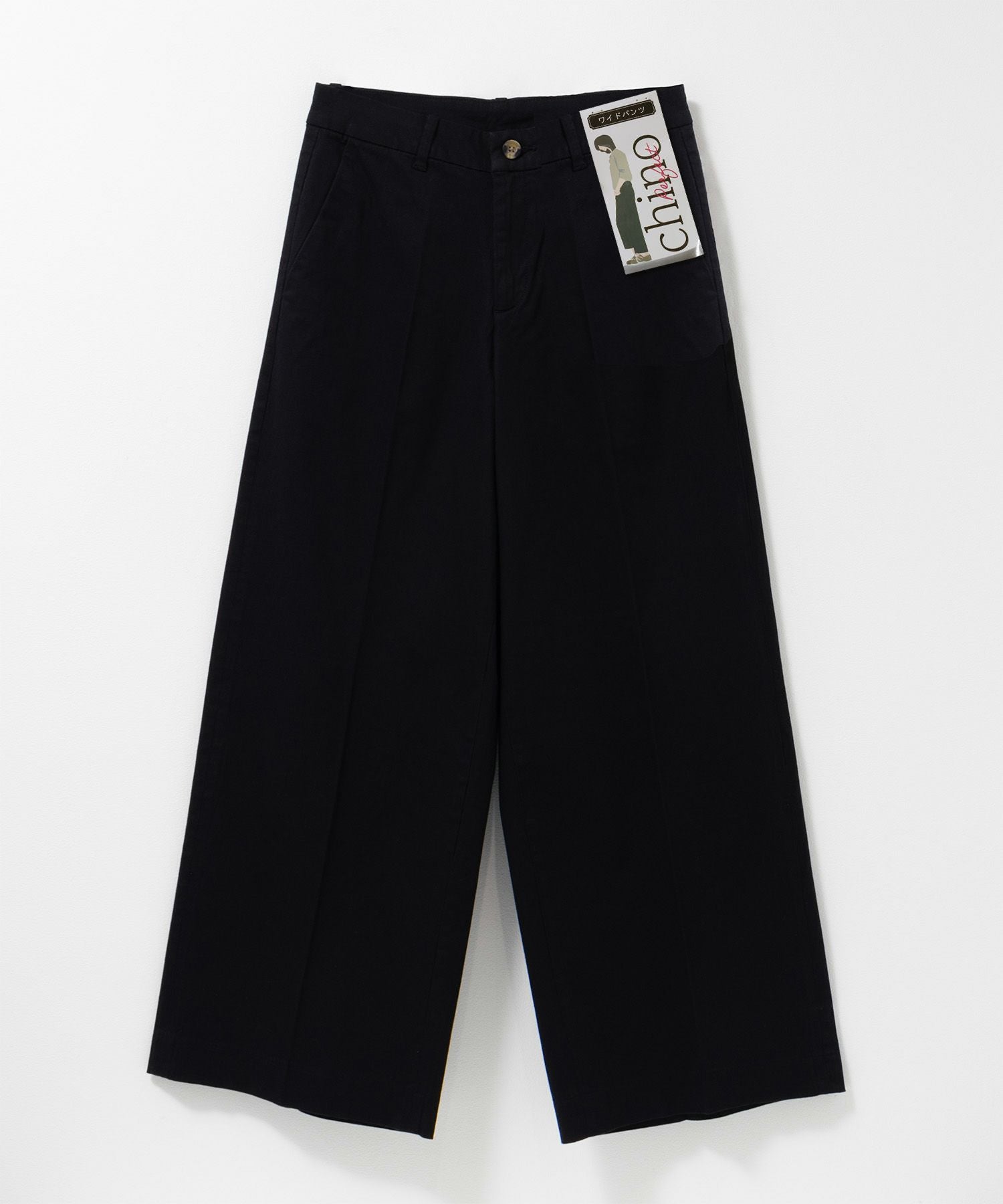 P413新品23区洗えるコーマ チノクロス ワイドパンツ13号￥19800 nAvy ワイドチノパンツ レディース