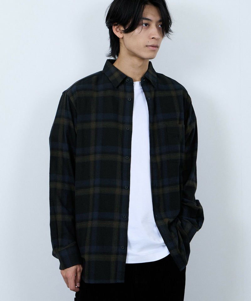 NAVY ソフトフランネルシャツ メンズ商品画像-22