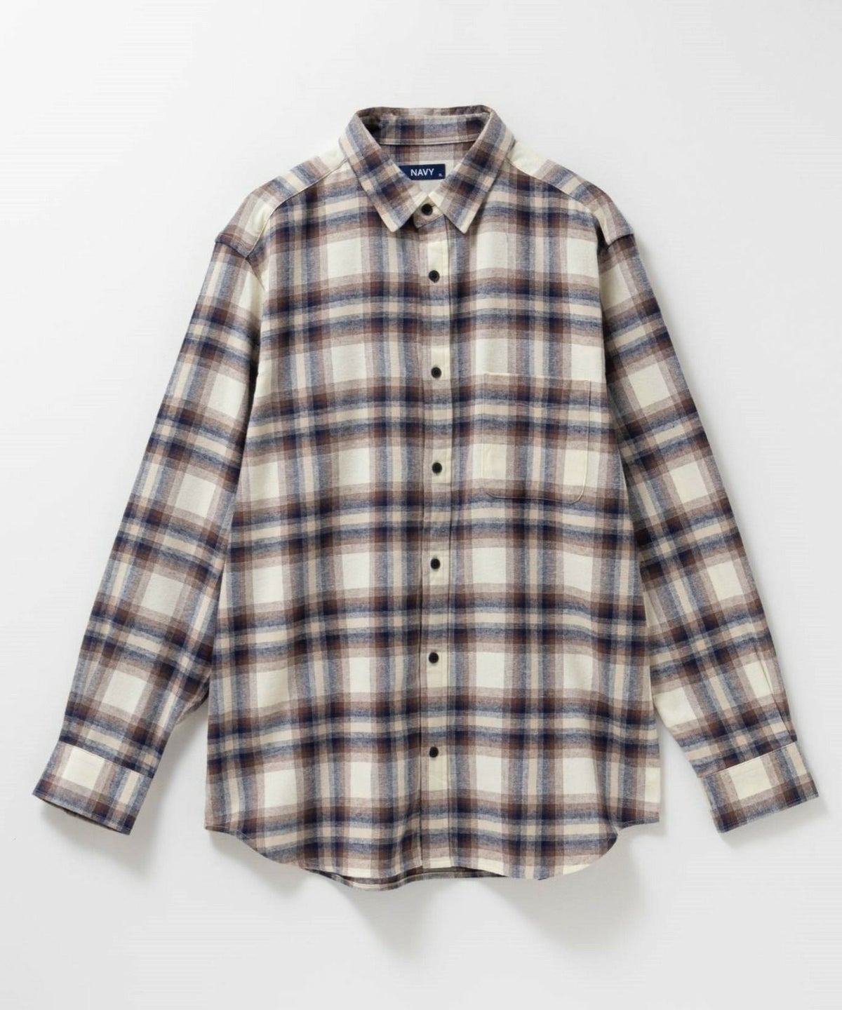 NAVY ソフトフランネルシャツ メンズ