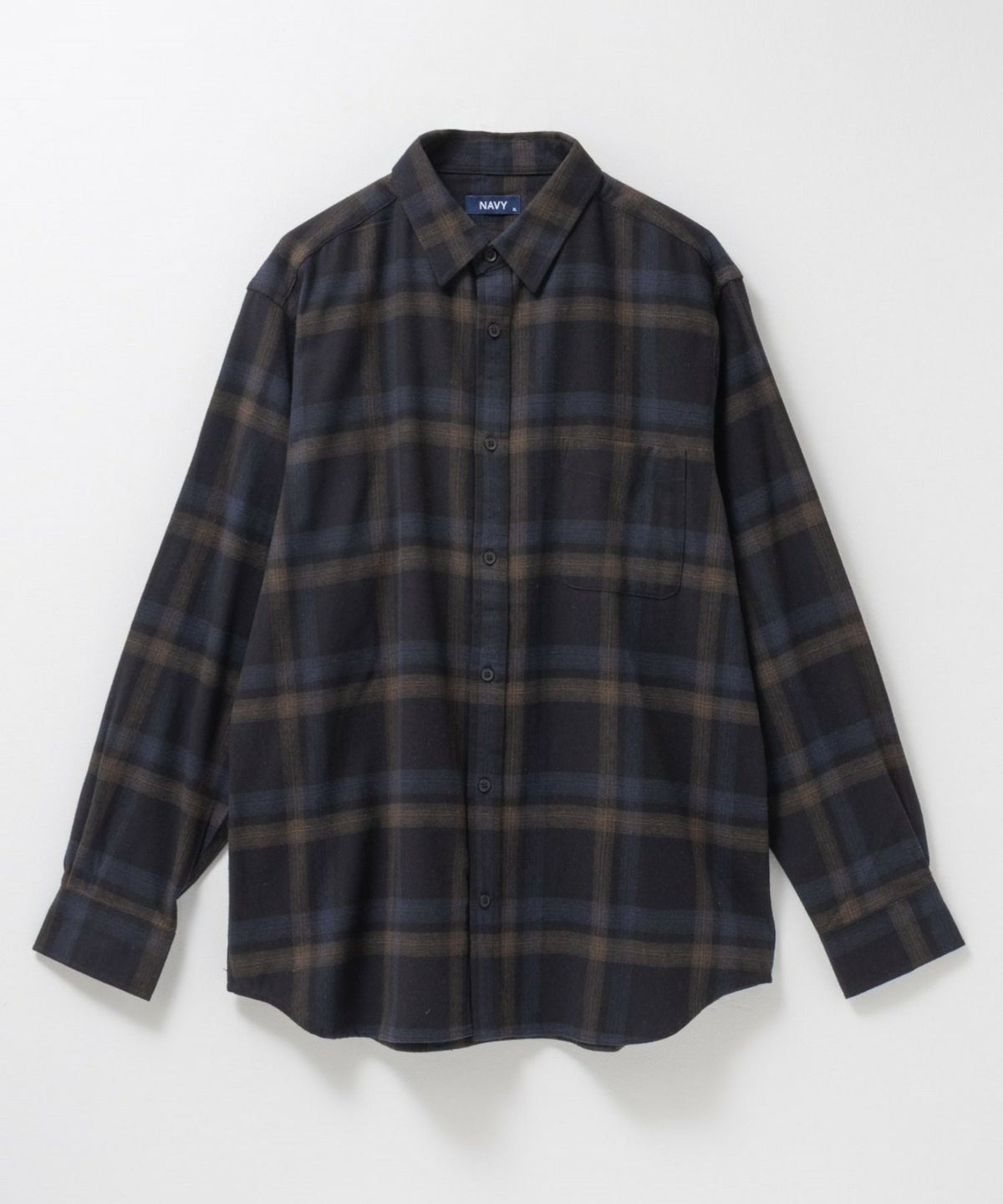 NAVY ソフトフランネルシャツ メンズ