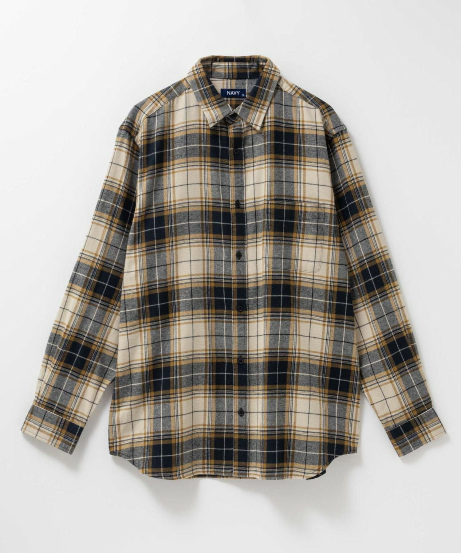 NAVY ソフトフランネルシャツ メンズ