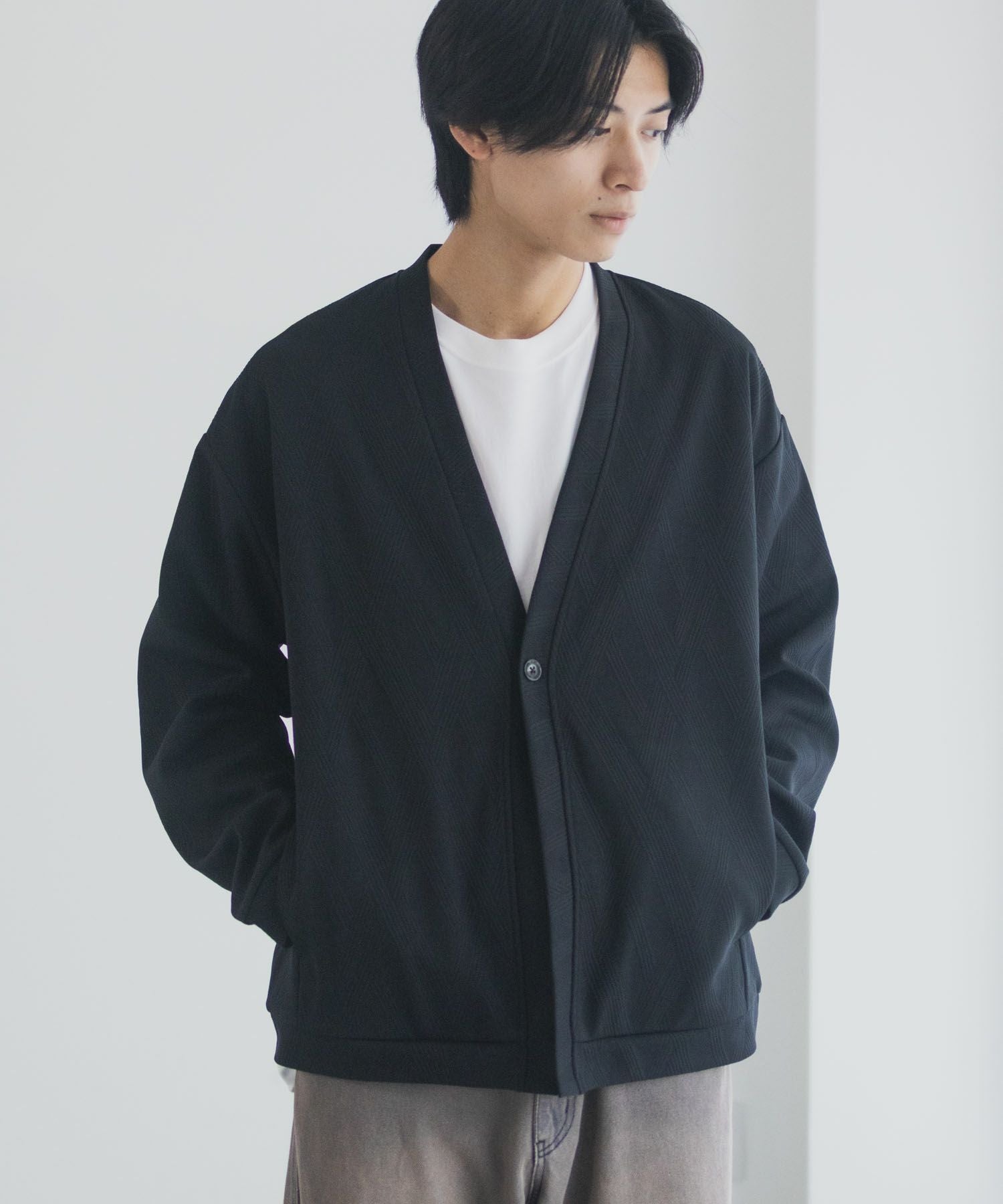 URBAN COLLECTION ふくれジャガードカーディガン メンズ