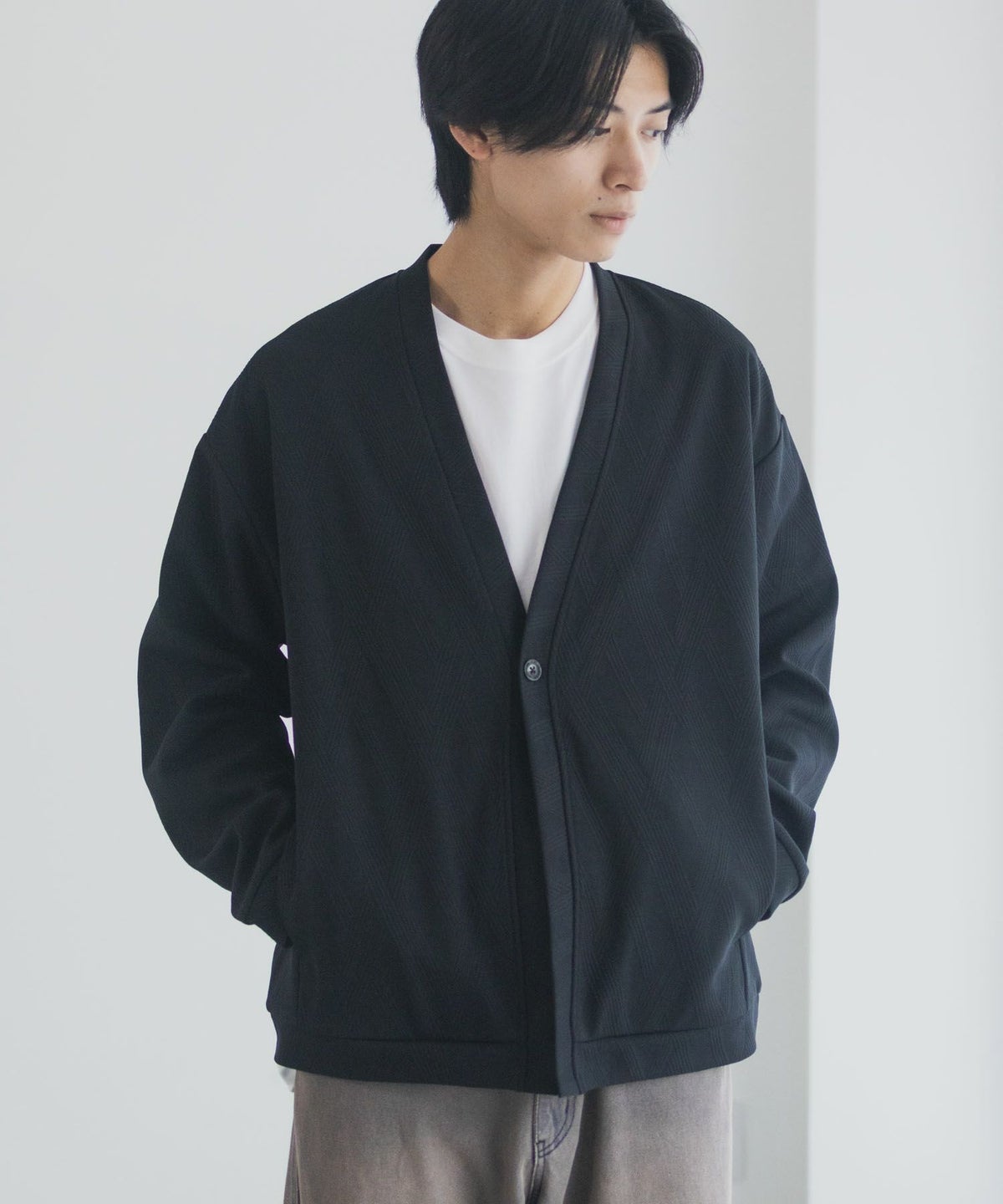 URBAN COLLECTION ふくれジャガードカーディガン メンズ